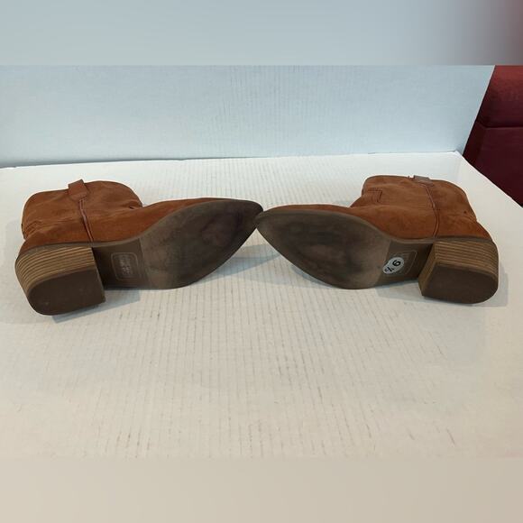 Code West Woke Women’s Whiskey Brown Vegan Suede Western Mid Calf Boots Size 9.5 - Picture 8 of 8